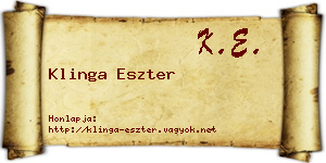 Klinga Eszter névjegykártya